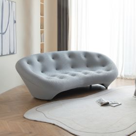 Modern Curved living room sofa ; gray