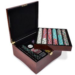 750ct Claysmith Gaming Monaco Club Chip Set in Mahogany