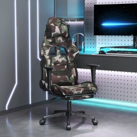 Gaming Chair with Footrest Camouflage and Black Fabric