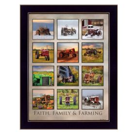 "Faith Family Farming" By Lori Deiter, Printed Wall Art, Ready To Hang Framed Poster, Black Frame