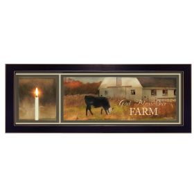 "God Bless Our Farm" By Robin-Lee Vieira, Printed Wall Art, Ready To Hang Framed Poster, Black Frame