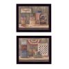 "Sweet Land of Liberty Collection" 2-Piece Vignette By Pam Britton, Printed Wall Art, Ready To Hang Framed Poster, Black Frame