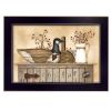 "Duck and Berry Still Life" By Linda Spivey, Printed Wall Art, Ready To Hang Framed Poster, Black Frame