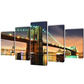 Canvas Wall Print Set Brooklyn Bridge 79" x 39"