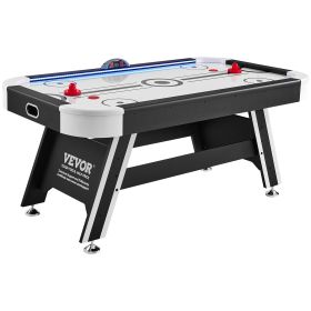 VEVOR Air-Powered Hockey Table, 72" Indoor Hockey Table for Kids and Adults, LED Sports Hockey Game with 2 Pucks, 2 Pushers