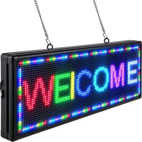 VEVOR Led Sign 40 x 15 Inch Digital Sign 96 x 96 HD Resolution Seven-Color Indoor Led Message Board Digital Display Board Electronic Scrolling Led Sig