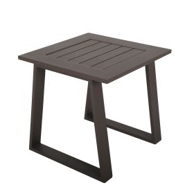 Colorado Outdoor Patio Furniture - Brown Cast Aluminum Square Side Table