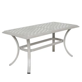 22x42 Inch Patio Standard Coffee Table, Ashen Wheat