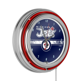 NHL Chrome Double Rung Neon Clock - Winnipeg Jets™