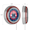 Washington Wizards NBA Chrome Double Ring Neon Clock