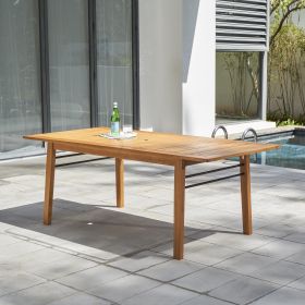 Carlton Honey Wood Patio Wood Dining Table