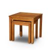 2 pcs Eucalyptus Nesting Table Set, Natural Oil