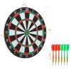 16in Dart Board Game Set 6 Steel Tip Darts Double-sided Dartboard Outdoor Indoor Party Game Set