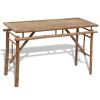 Beer Table with 2 Benches 39.4" Bamboo