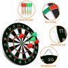 16in Dart Board Game Set 6 Steel Tip Darts Double-sided Dartboard Outdoor Indoor Party Game Set