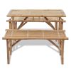 Beer Table with 2 Benches 39.4" Bamboo