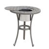 21 Inches Cast Aluminum Round Table With Ice Bucket