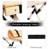 Folding Wooden Picnic Table with Carry Bag, Portable Roll Up Camping Table for Travelling, Beach, Patio, Garden, BBQ