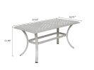 22x42 Inch Patio Standard Coffee Table, Ashen Wheat