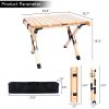 Folding Wooden Picnic Table with Carry Bag, Portable Roll Up Camping Table for Travelling, Beach, Patio, Garden, BBQ