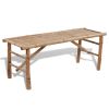 Beer Table with 2 Benches 39.4" Bamboo