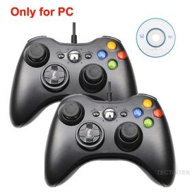 USB Wired Vibration Gamepad Joystick For PC Controller For Windows 7 / 8 / 10 Not for Xbox 360 Joypad with high quality (Color: 2 Pcs USB Black, Ships From: China)