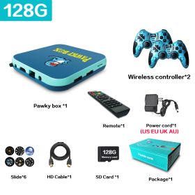 Pawky Box Game Console for PS1/DC/Naomi 50000+ Games Super Console WiFi Mini TV Kid Retro 4K Video Game Player (Bundle: US plug, Color: 128G 41000 Games BG)