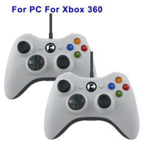 USB Wired Vibration Gamepad Joystick For PC Controller For Windows 7 / 8 / 10 Not for Xbox 360 Joypad with high quality (Color: 2 Pcs 360 WHITE, Ships From: China)