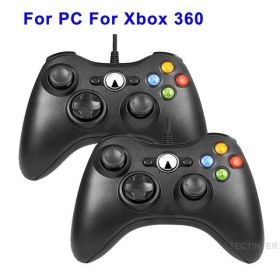 USB Wired Vibration Gamepad Joystick For PC Controller For Windows 7 / 8 / 10 Not for Xbox 360 Joypad with high quality (Color: 2 Pcs 360 BLACK, Ships From: China)