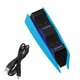 Dual Fast Charger for PS5 Wireless Controller USB Type-C Charging Cradle Dock Station for Sony PS5 Joystick Gamepad New (Color: Blue, Ships From: China)