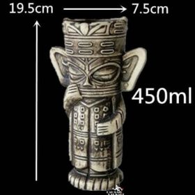 450ml Ceramic Tiki Mug Creative Porcelain Beer Wine Mug Cup Bar Tool - (Color: Turquoise)