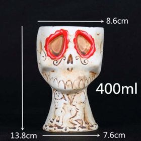 450ml Ceramic Tiki Mug Creative Porcelain Beer Wine Mug Cup Bar Tool - (Color: Burgundy)