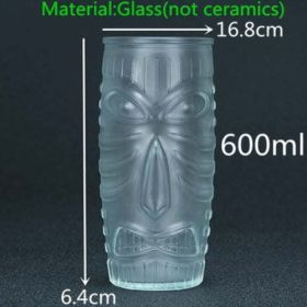 450ml Ceramic Tiki Mug Creative Porcelain Beer Wine Mug Cup Bar Tool - (Color: Ivory)