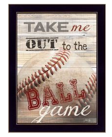 "Take Me Out to the Ball Game" by Marla Rae, Ready to Hang Framed Print, Black Frame (Color: as Pic)