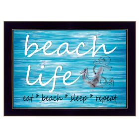 "Beach Life" By Cindy Jacobs, Printed Wall Art, Ready To Hang Framed Poster, Black Frame (Color: as Pic)