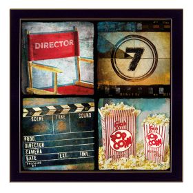 "At The Movies" By Mollie B., Printed Wall Art, Ready To Hang Framed Poster, Black Frame (Color: as Pic)