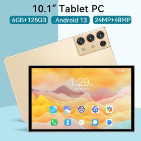 2023 New 5G Tablet PC, S30pro, 10.1 inch, 512GB large flash memory, Android Tablets, Dual Cards,  8000mAh Laptops, wifi GPS (ROM: 128GB, Color: Gold)