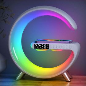 Mooncave Light Wireless Charger And Speaker With Clock (Color: Gray)