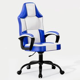 Gaming Chair Office Desk Chair, Wide Computer Chair for Heavy People, E-Sports Video Game Chairs for Adults (Color: Blue)