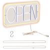 LED Open Sign 16.5x9.1in Business Neon Open Sign Advertisement Board with 11 Levels Adjustable Brightness