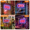 LED Open Sign 16.5x9.1in Business Neon Open Sign Advertisement Board with 11 Levels Adjustable Brightness